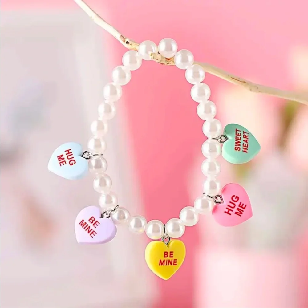 Sweethearts Candy Valentine’s Day Pearl Bracelet Girly Fashion Gift For Her